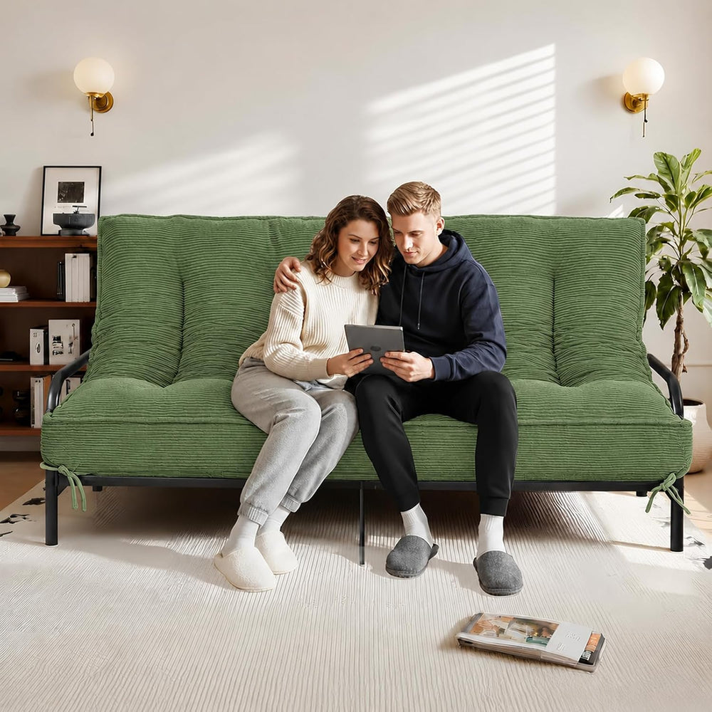 8 Inch Futon Mattress Queen Size, Green (Frame Not Included)
