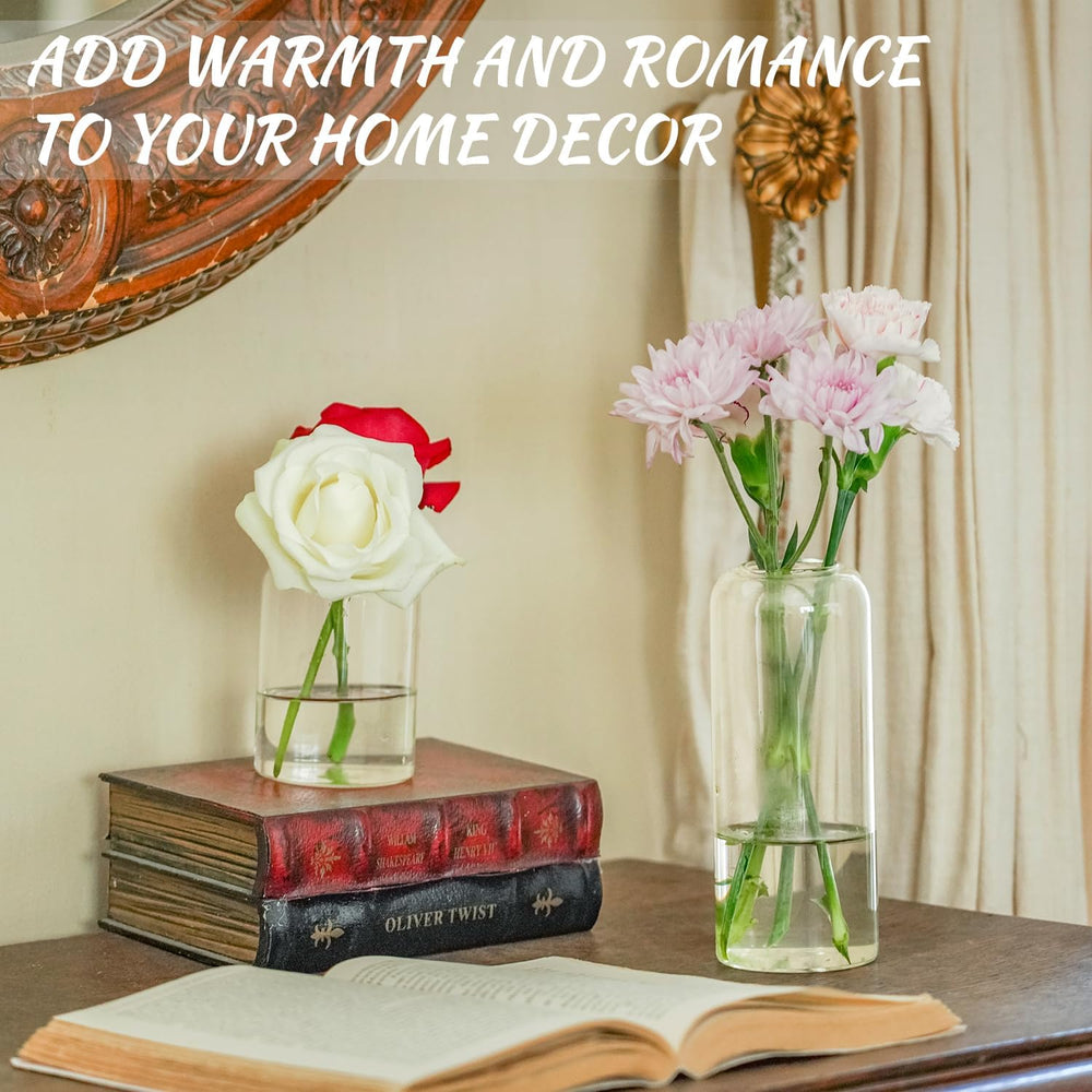 Glass Bud Vases Set of 24 - Clear Flower Vases for Centerpieces, Small Glass ...