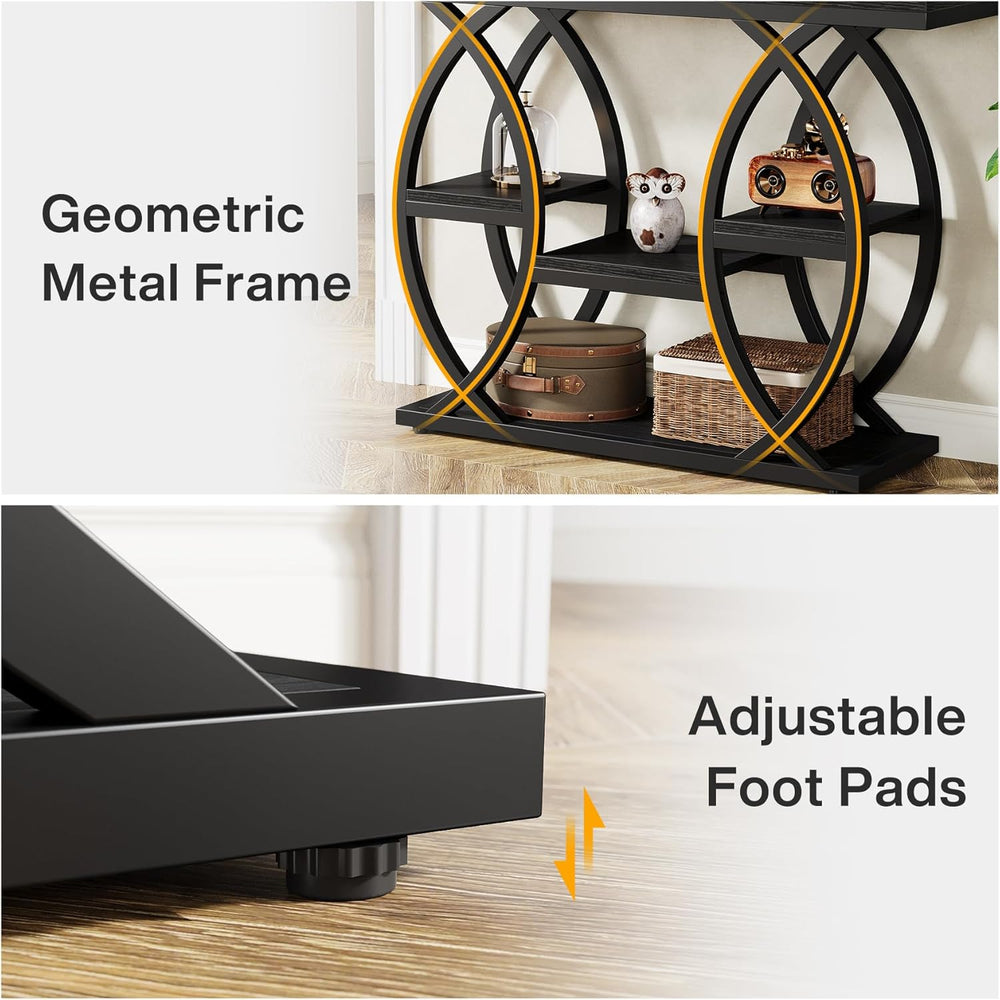 Tribesigns 39.4" Console Table, Industrial 4-Tier Sofa Table Entryway Ta...