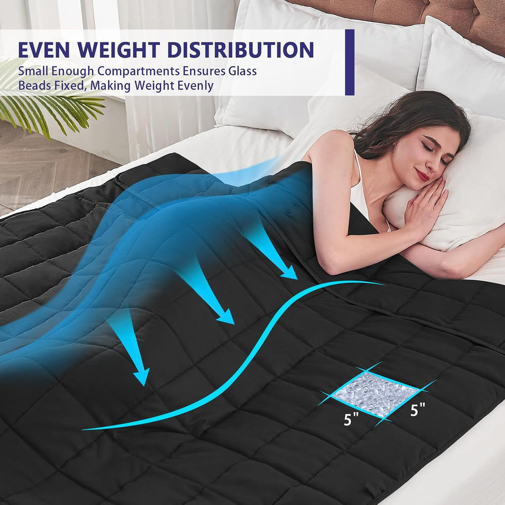 Yescool Weighted Throw Blanket for Adults 20lbs Queen, 60" x 80", B...