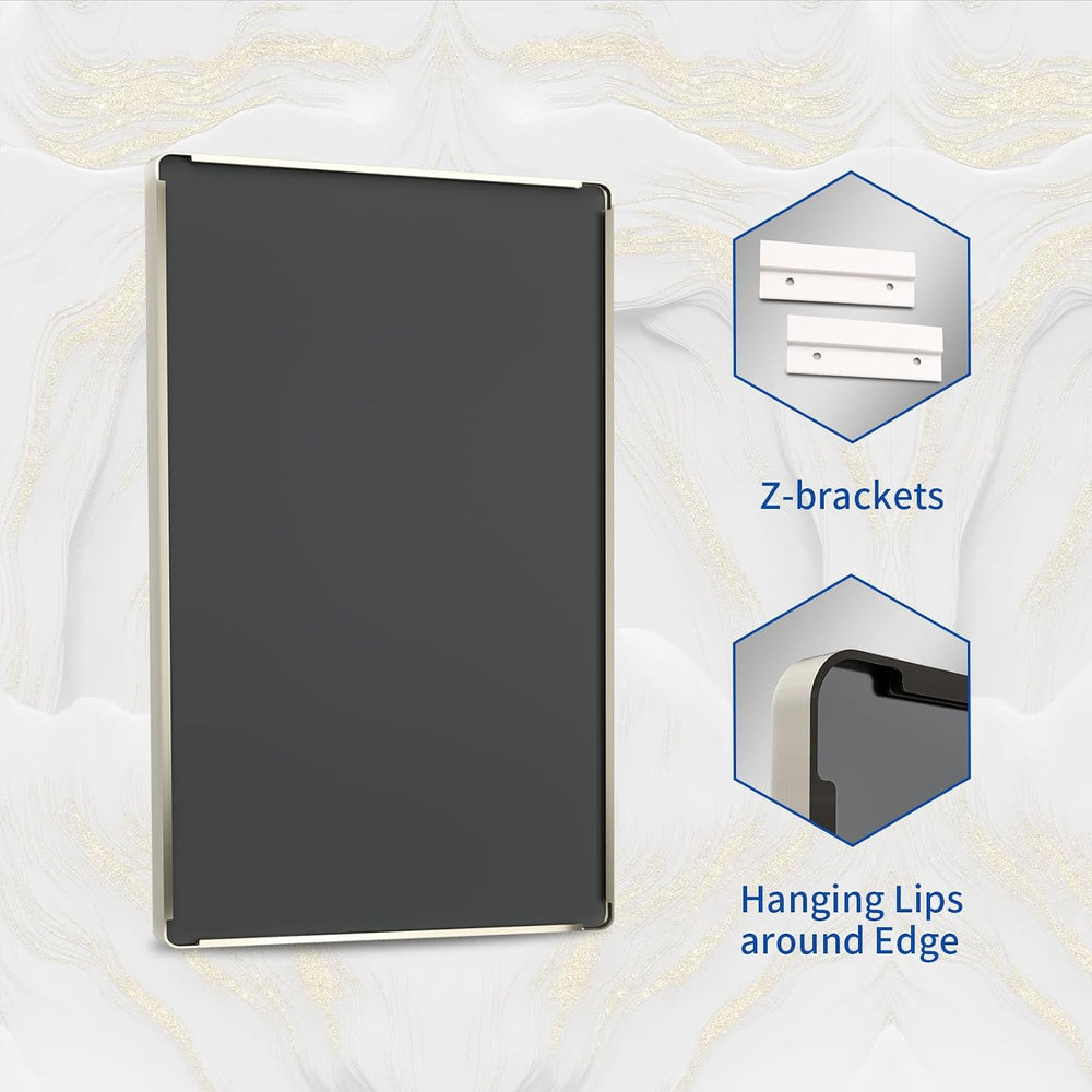 WEER Bathroom Vanity Mirror Brushed Nickel 40X30 Inch