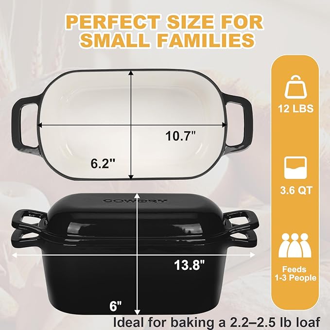 Oval Enameled Dutch Oven for Bread Baking