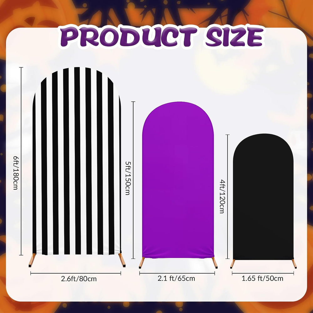 Halloween Arch Backdrop Covers Spandex 4-6ft, Black, Classic