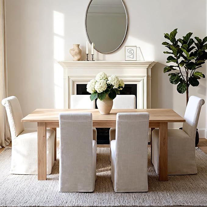 chairus Slipcovered Parsons Dining Chairs Set of 2, Upholstered Dining Room C...