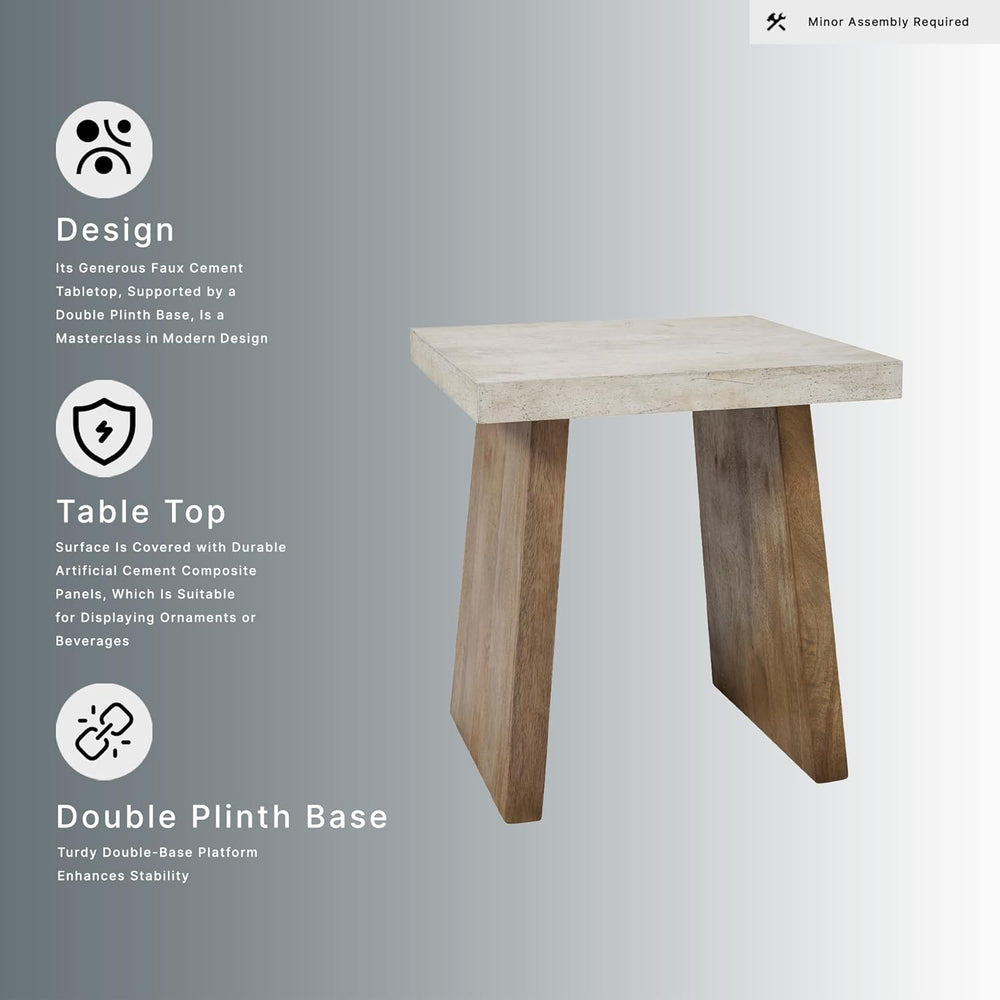 Signature Design by Ashley Brendalhouse Casual End Table with Faux Cement Top...