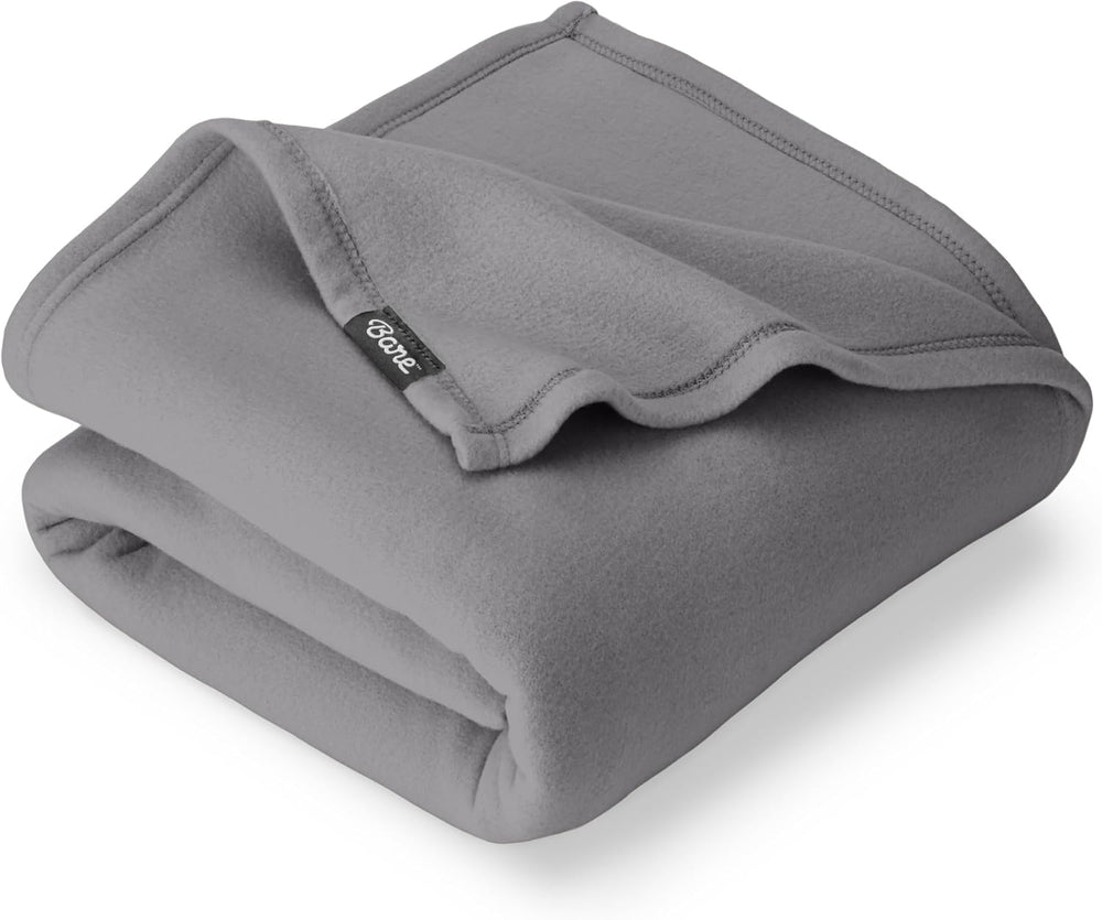 Bare Home Polar Fleece Blanket (Full/Queen, Grey)