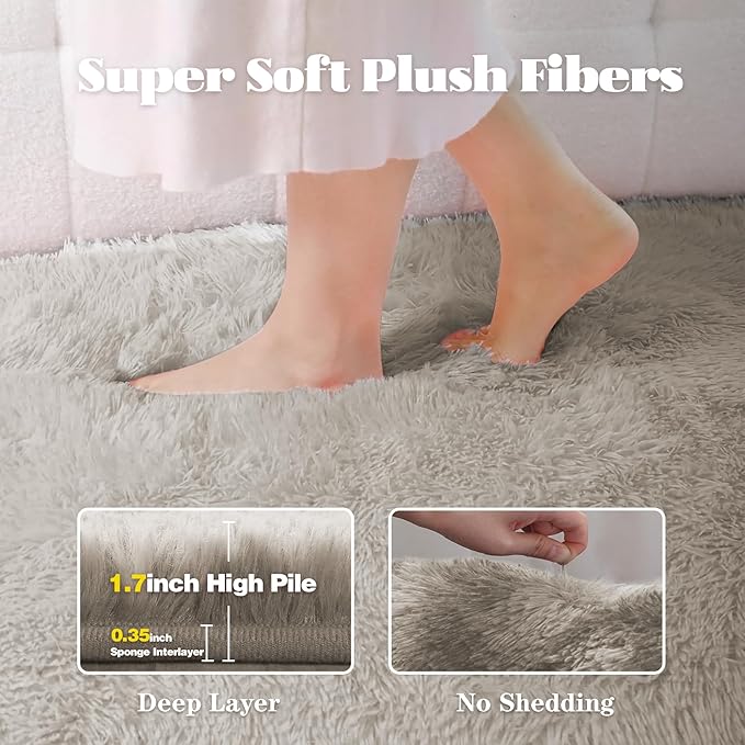 6x9 Area Rugs for Living Room: Fluffy Shag Soft Washable Rug Large Fuzzy Plush