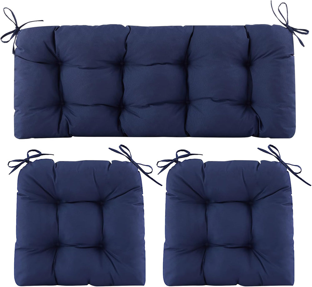 Wicker Chair Cushions of 3 Pieces, Waterproof Cushions for Patio Furniture, T...