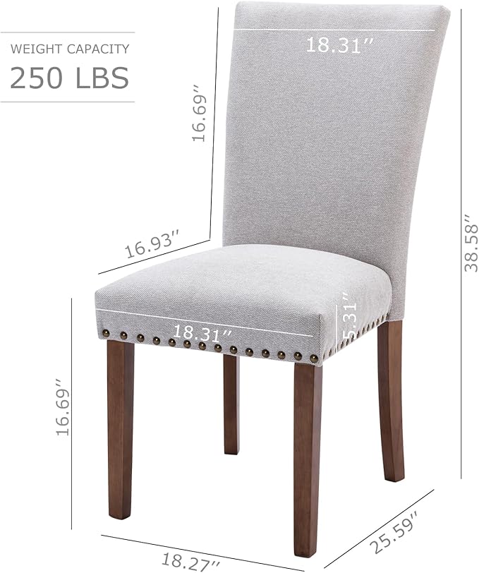 COLAMY Upholstered Parsons Dining Chairs Set of 4, Fabric Dining Room Kitchen...