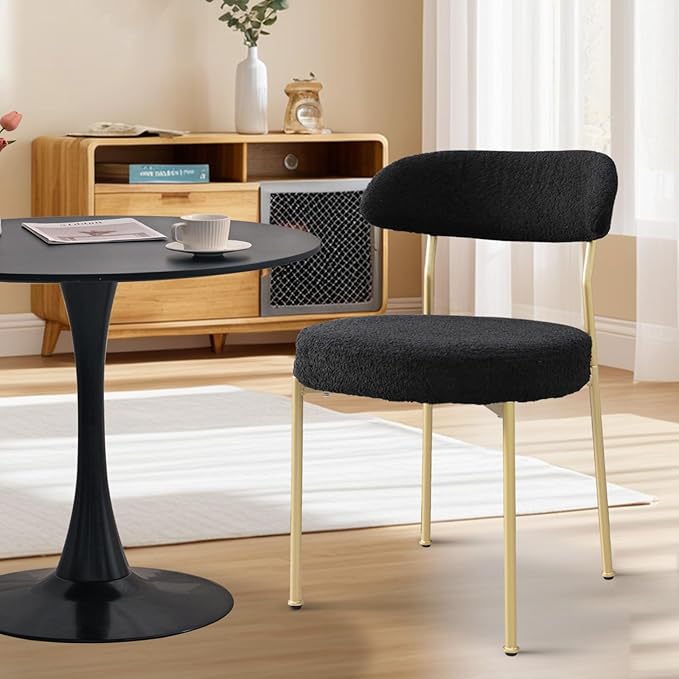 3-Pieces 31.5" Round Dining Table Set for 2, Black Dining Table & Bo...