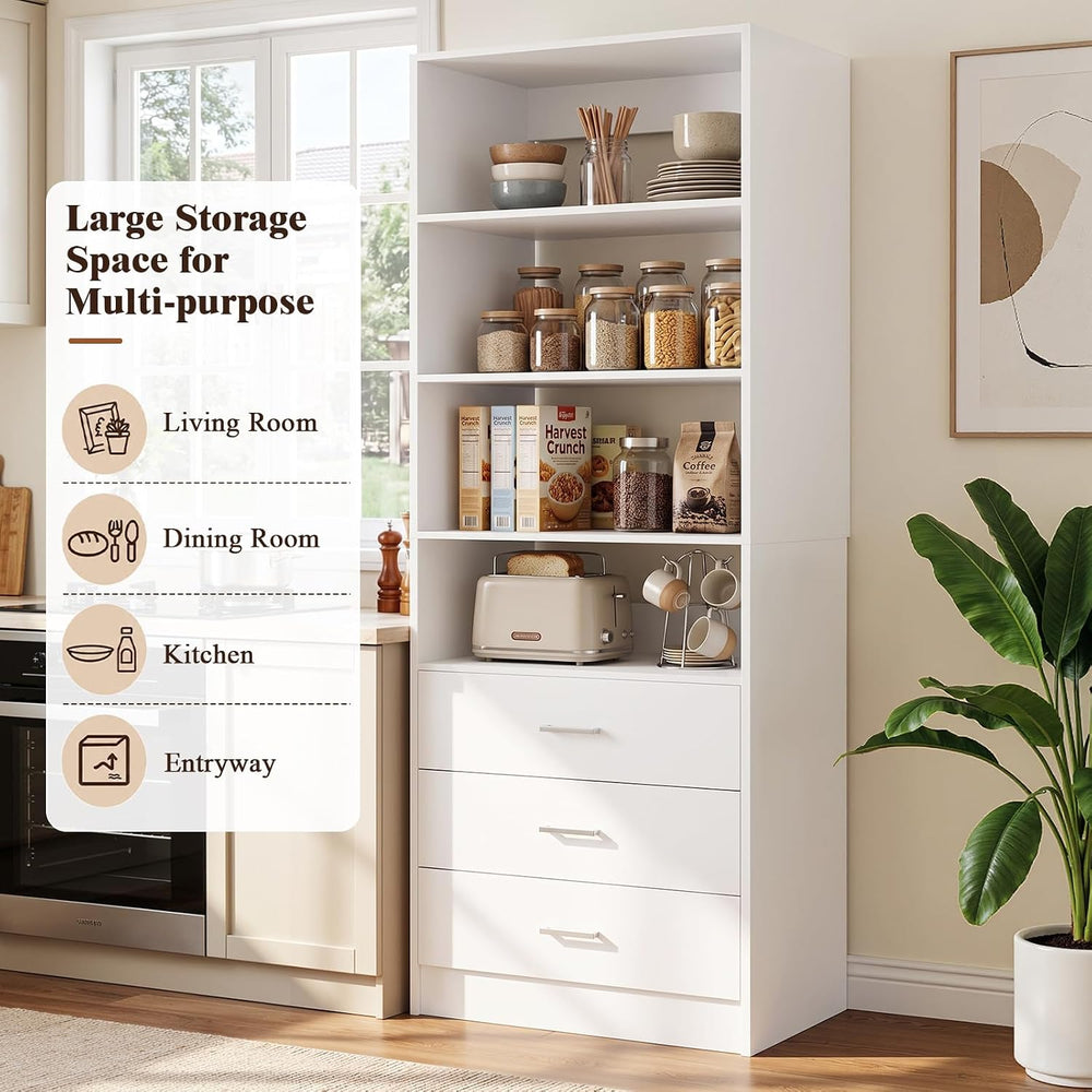 Aheaplus Closet Drawers Organizer System, 3.54FT Wood Closet System with 3 Dr...