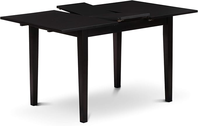 East West Furniture NOFL3-BLK-21 3 Piece Modern Dining Table Set Contains a R...