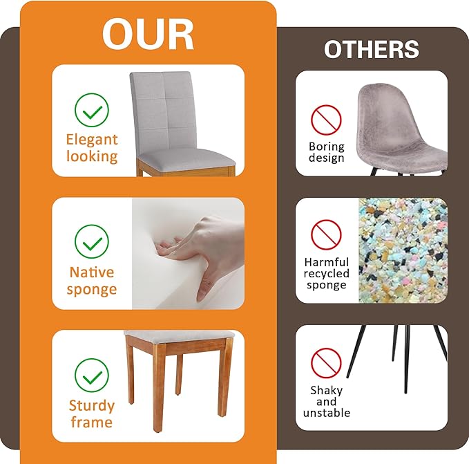 DAGONHIL Dining Chairs Set of 6, Modern Upholstered Fabric Dining Room Chairs...