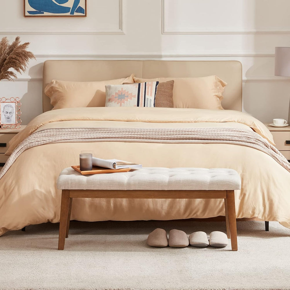 HUIMO Bedroom Bench for End of Bed, Upholstered Dining Seat for Kitchen, Butt...