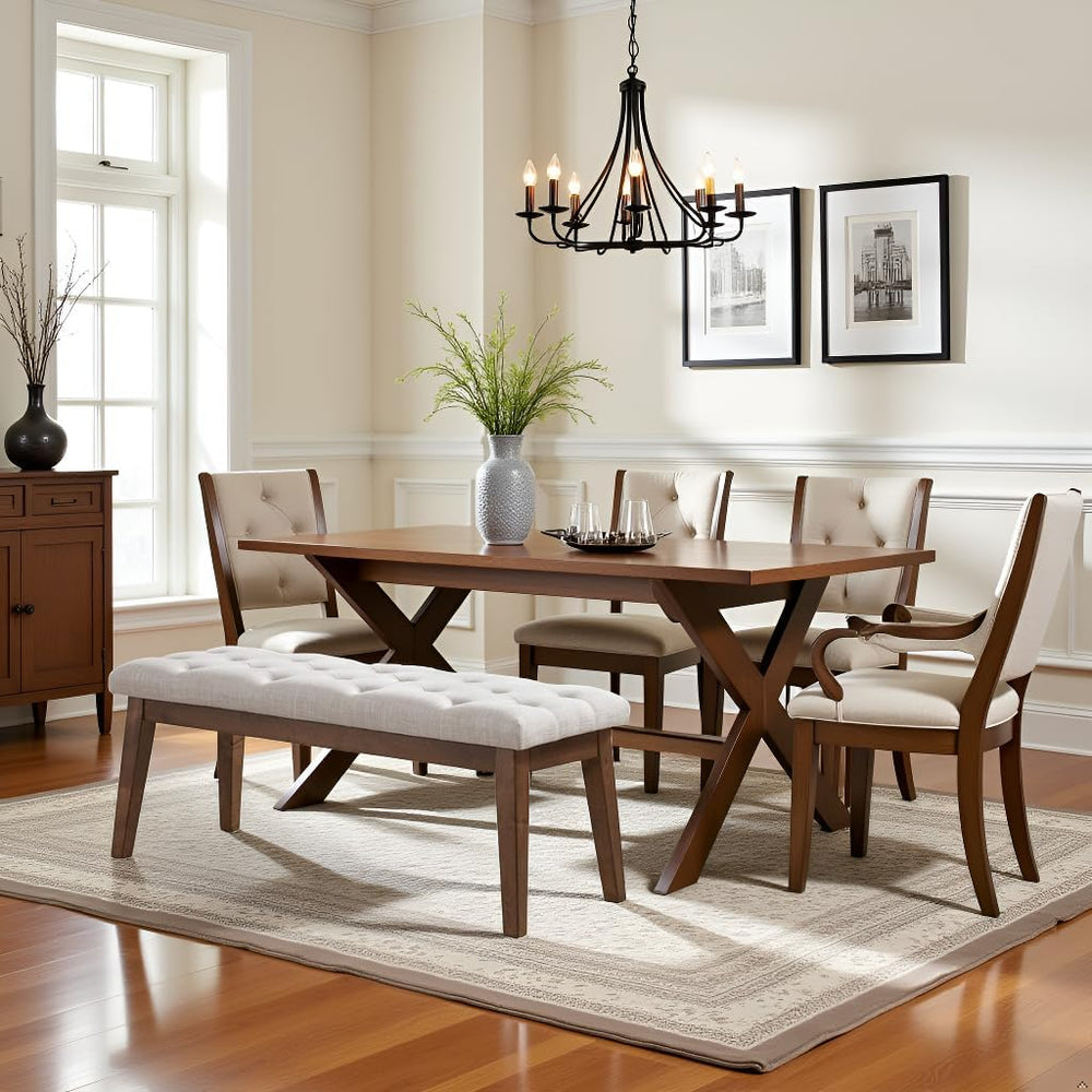 HUIMO Bedroom Bench for End of Bed, Upholstered Dining Seat for Kitchen, Butt...