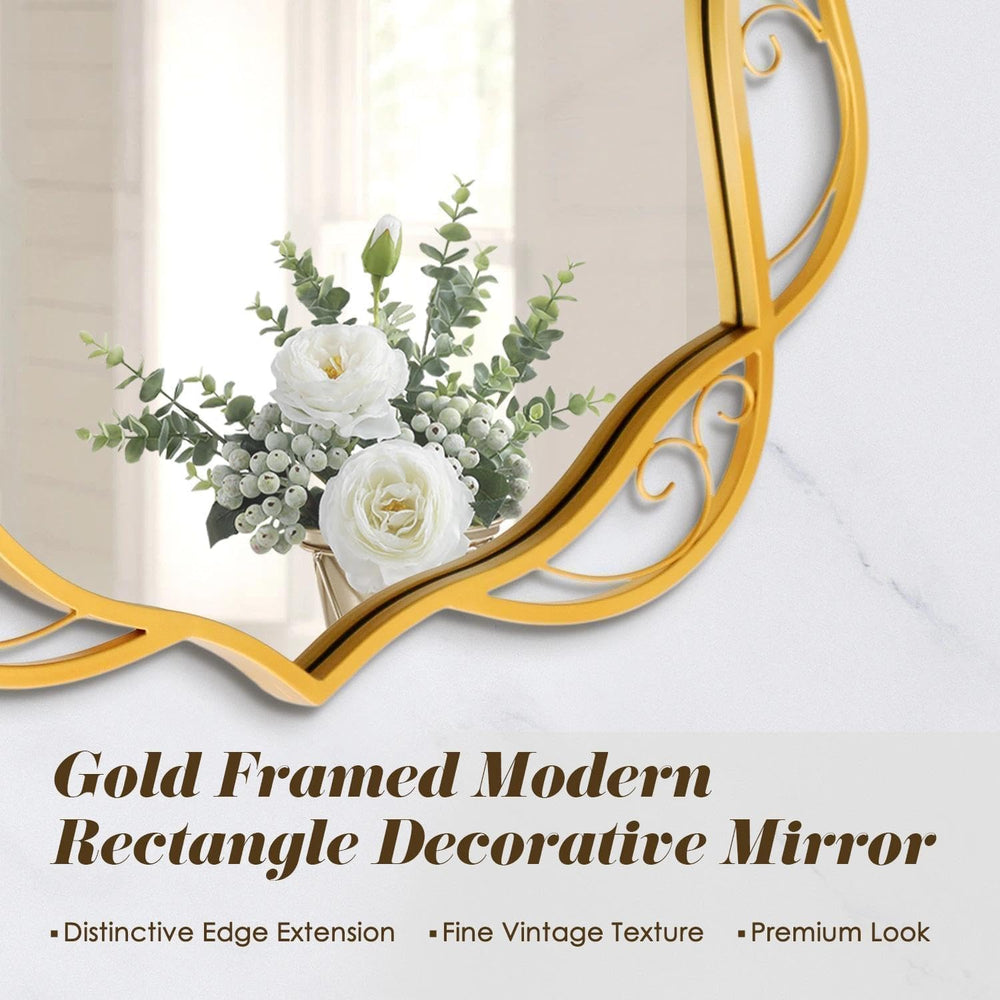 Besdomus Large Gold Wall Mirror: 24"x48" Bathroom Mirrors for Over ...