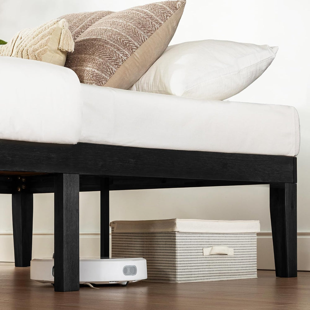 Mellow Naturalista Classic 16 Inch Solid Wood Platform Bed with Wooden Slats,...