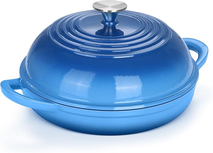 TeamFar Cast Iron Bread Dutch Oven, 6 Qt Enameled Dutch Oven Pot