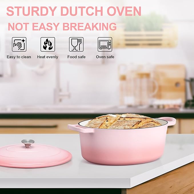 E-far 5QT Oval Dutch Oven Pot
