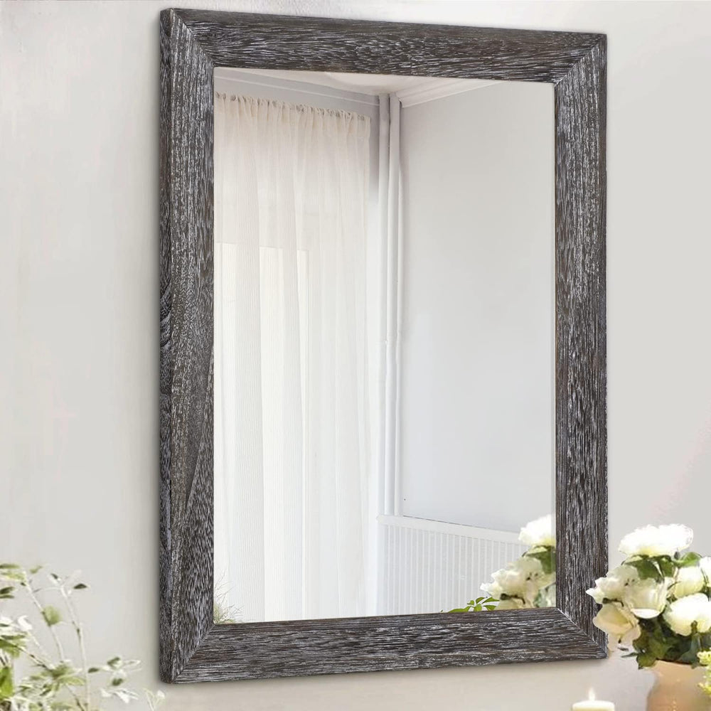 AAZZKANG Wall Mirror with Rectangle Wood Frame Large 20"x16" Rustic...