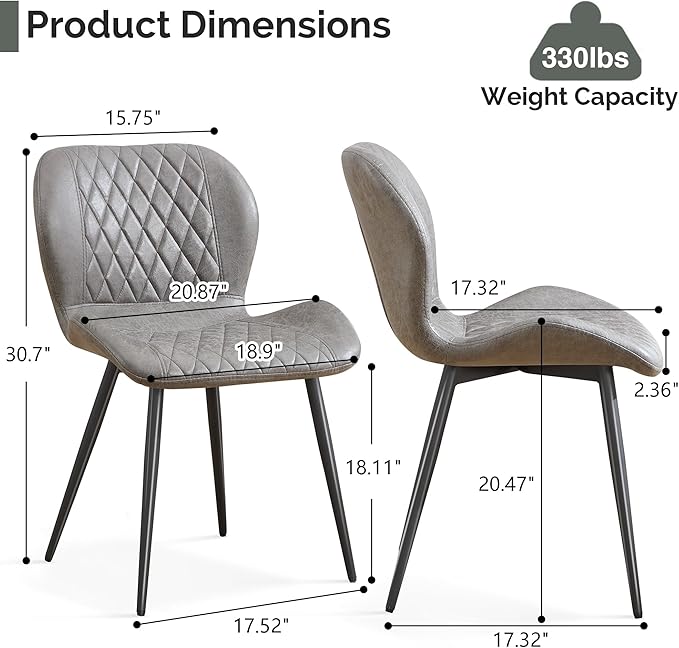 Dining Chairs Set of 8, Comfy Modern Dining Chairs with Thick Cushions, Uphol...