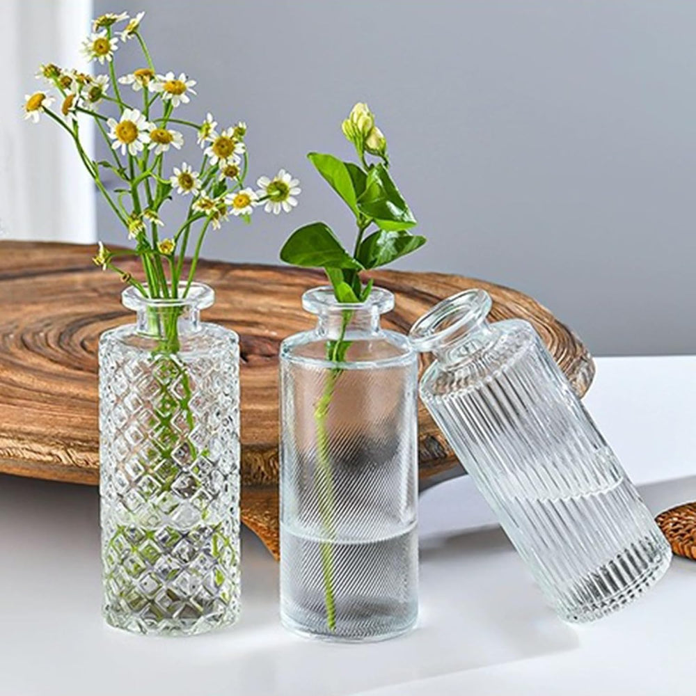 Small Glass Vases for Flowers, 32pcs Clear Mini Bud Vases in Bulk