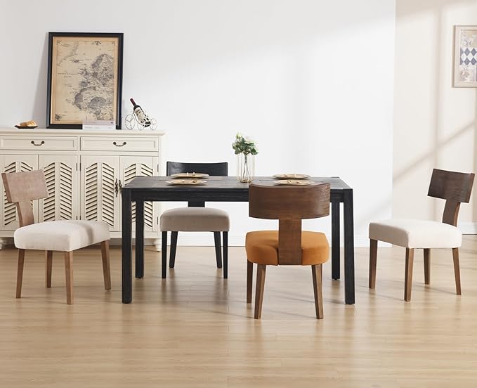 chairus Farmhouse Dining Chairs Set of 4, Upholstered Accent Chairs with T-Sh...