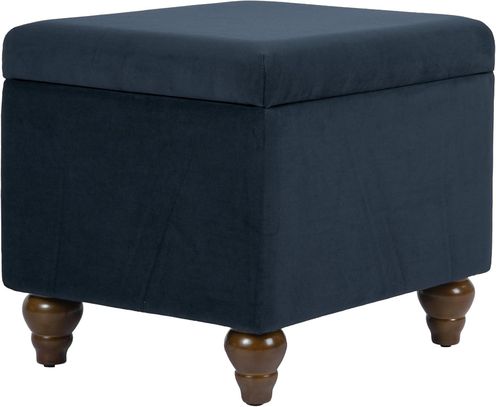HomePop 22" Medium Rectangular Storage Ottoman - Blue Velvet
