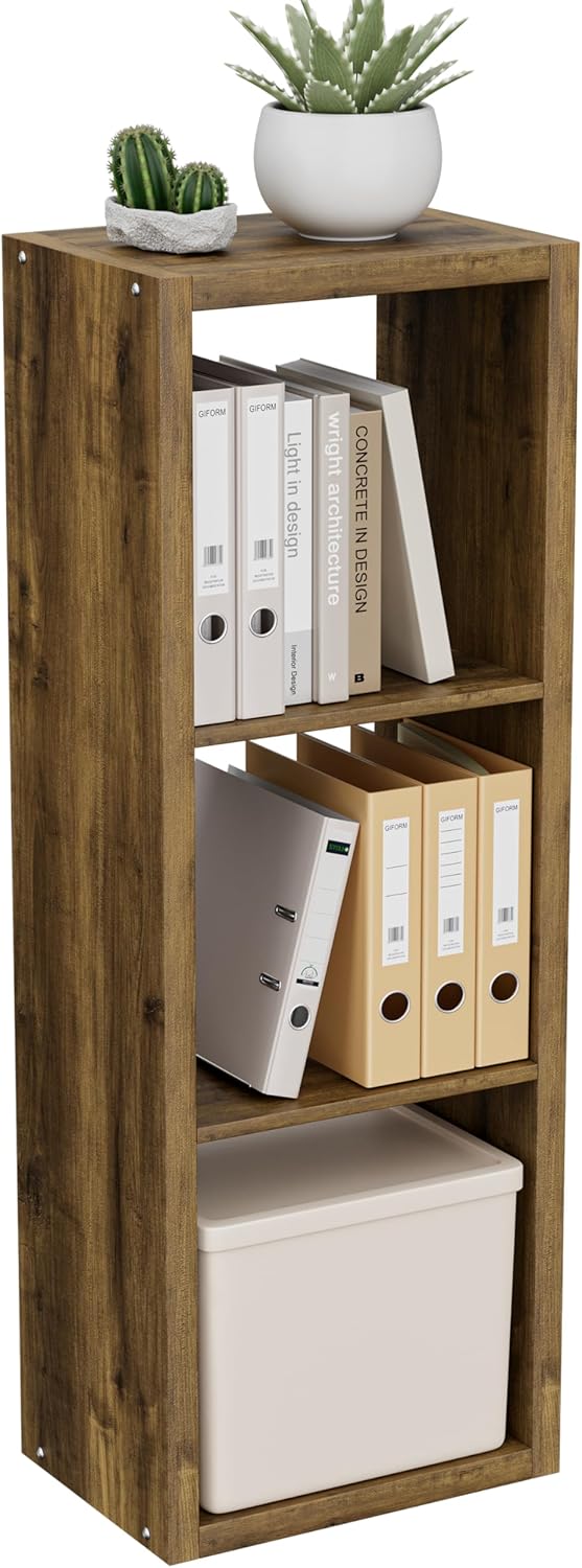 Cube Storage Organizer Bookcase, 3 Tier Decorative 11 inch Open Back Cubical ...