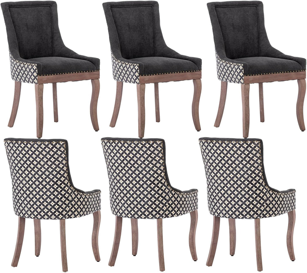 Modern Dining Chairs Set of 6, High Back Dining Chairs Side Chairs with Solid...
