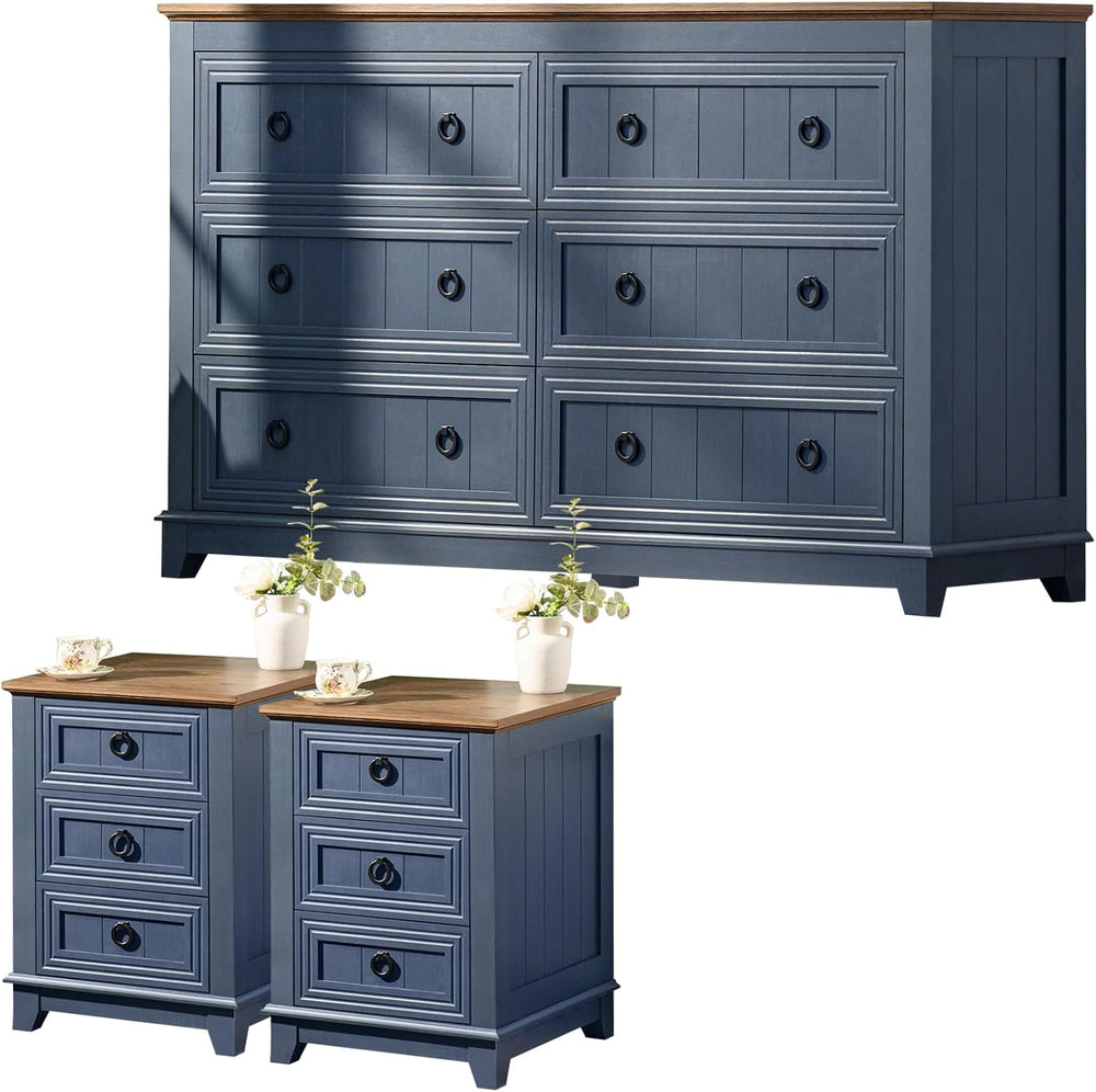 Joaxswe Farmhouse Dresser and Nightstand Set 3 for Bedroom