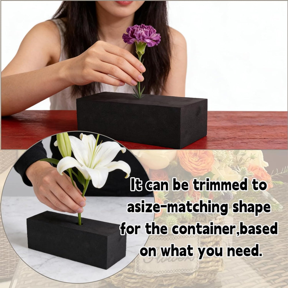16 Piece Reusable Floral Foam Blocks black, 9 x 3 x 3 Inch, Water Resistant, ...
