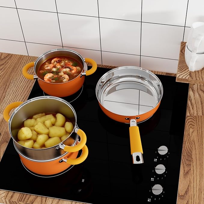 Stainless Steel Pots and Pans Set 6 Piece, 4 3 QT Pot