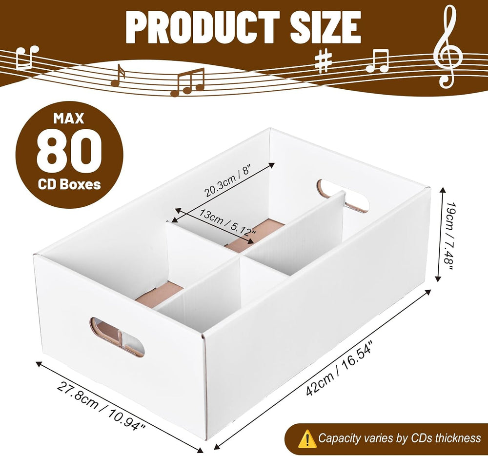 NUMINA 3 Pack CD Storage Boxes, Holds 240 CDs Total (80 Each) with Lift-Off L...