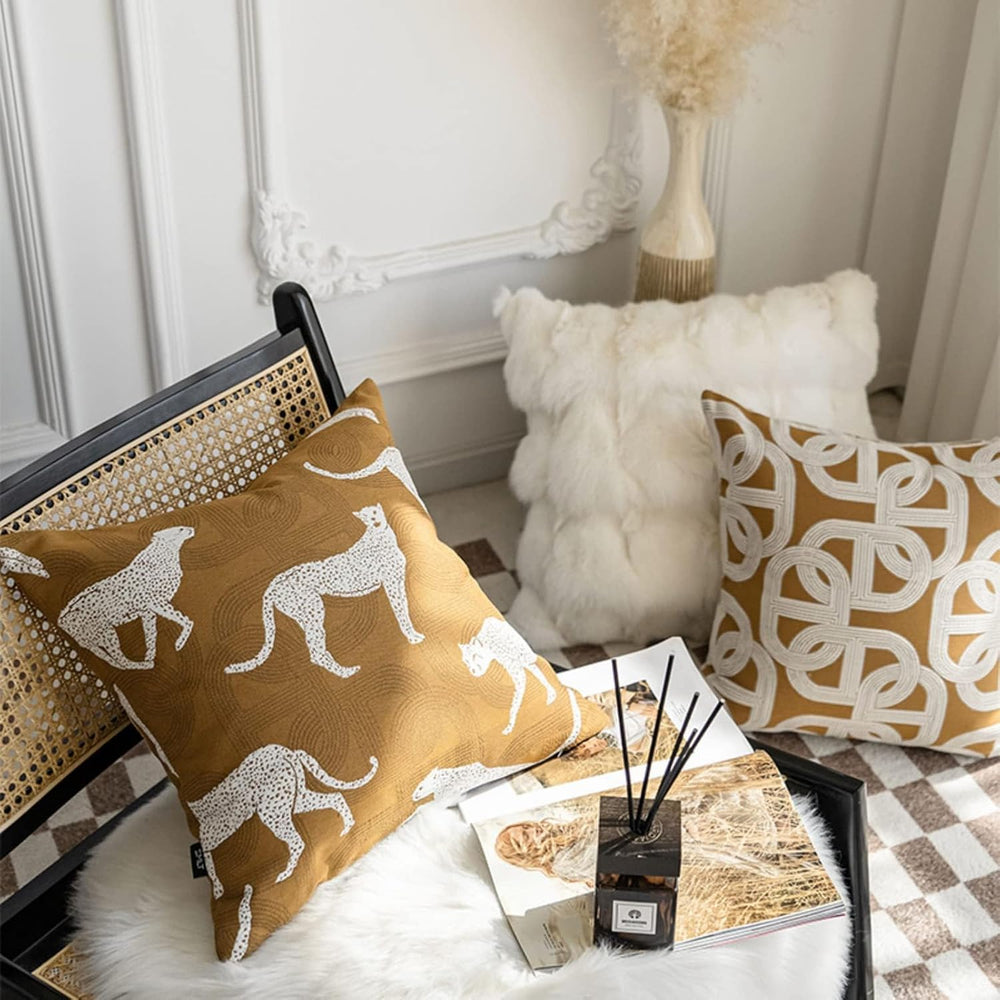 Croker Horse 22x22'' Inches Throw Pillow Cushion Cover - Orange Pig N...