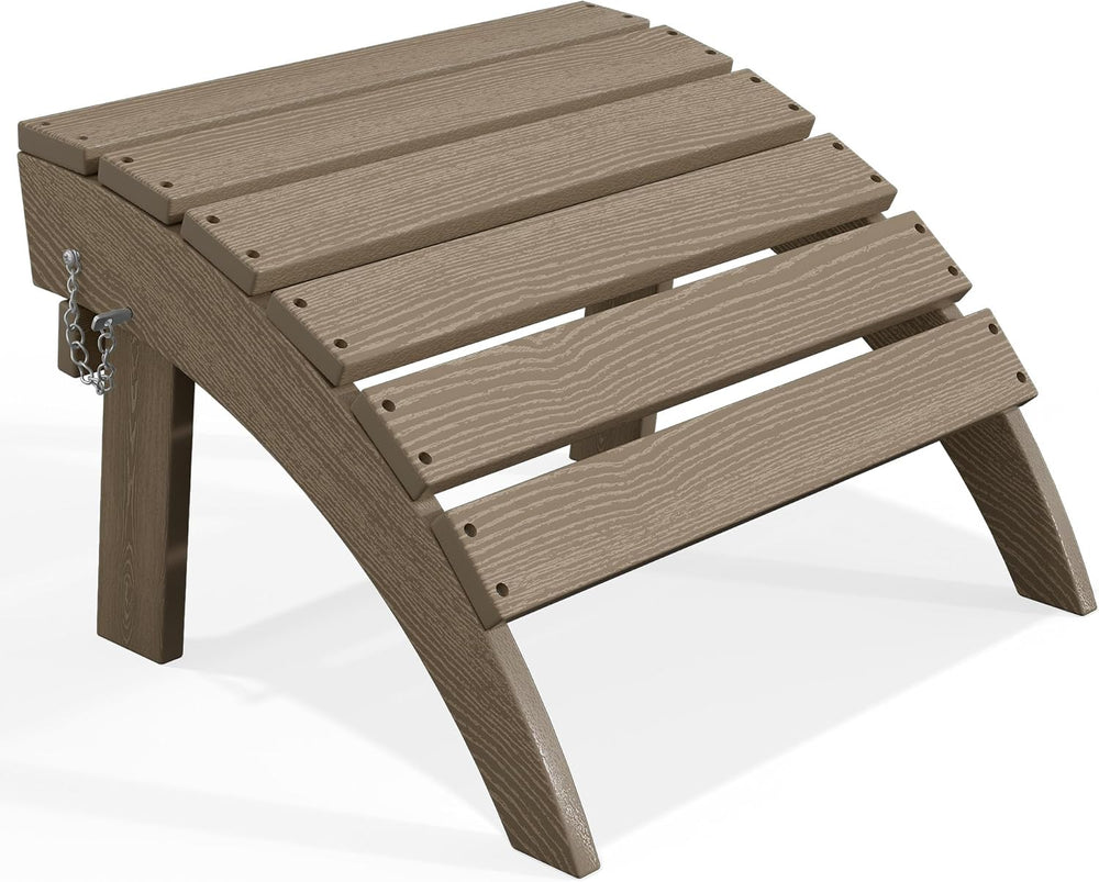 PLUUV Folding Adirondack Ottoman Footrest for Adirondack Chair, Brown