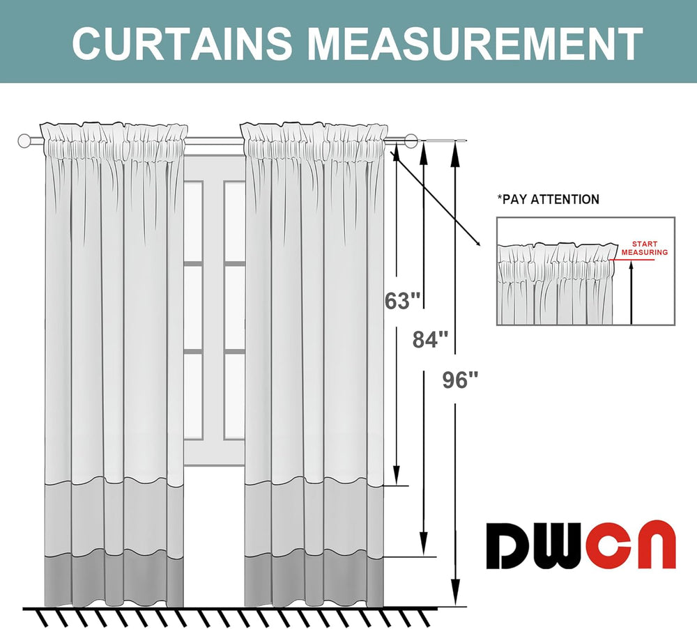 DWCN Wide Blackout Curtains for Bedroom Living Room 70 x 72 Inch Long Black