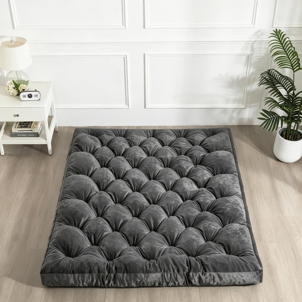 SHOUREN Japanese Floor Mattress 5" Futon Mattress Grey Queen Size Tatami...