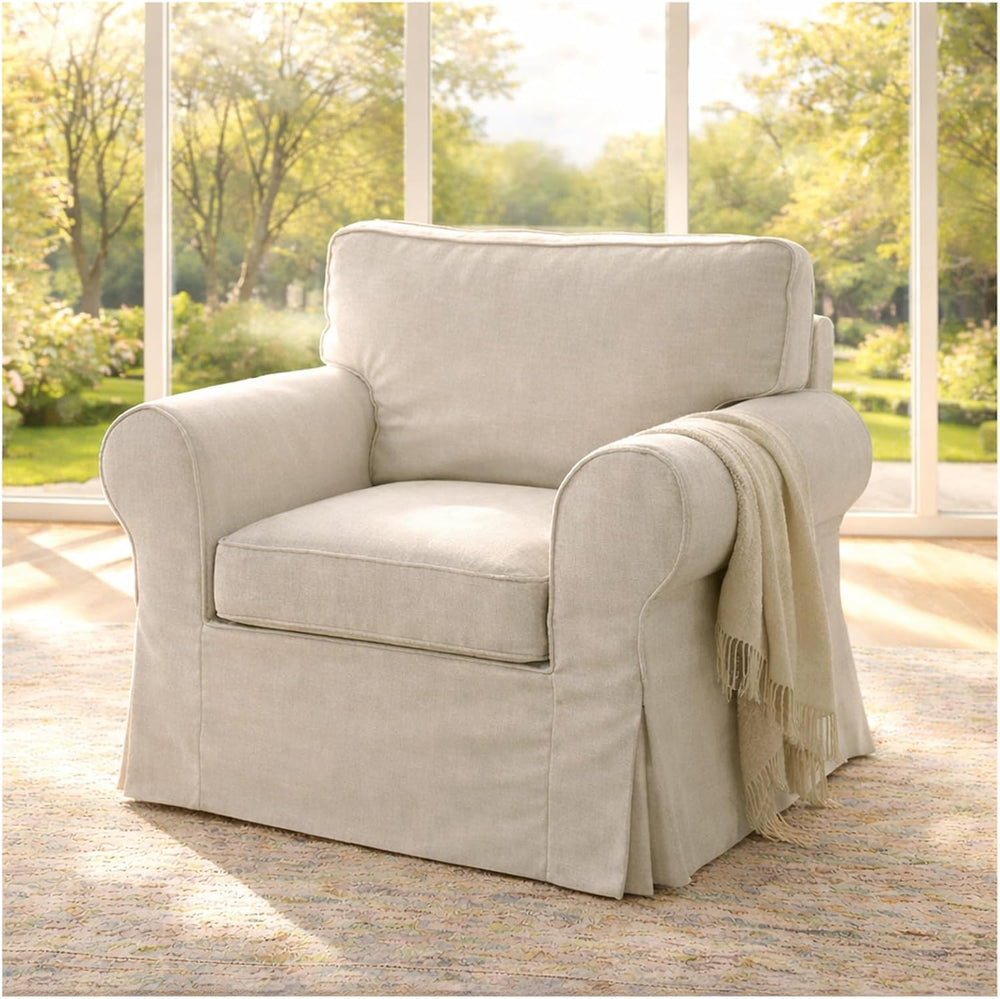 Polyester Flax Ektorp Chair Cover Compatible with IKEA Armchair Slipcover