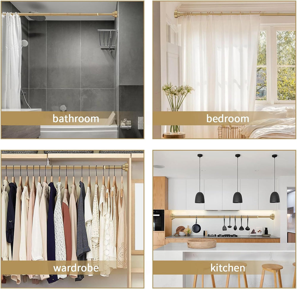 YNL Shower Curtain Rod 34-82 Inches (2.8-6.8ft) Adjustable Spring Shower Rod ...