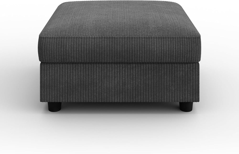 HONBAY Modern Corduroy Ottoman Module Sofa, Ottoman Bench with Storage, Dark ...
