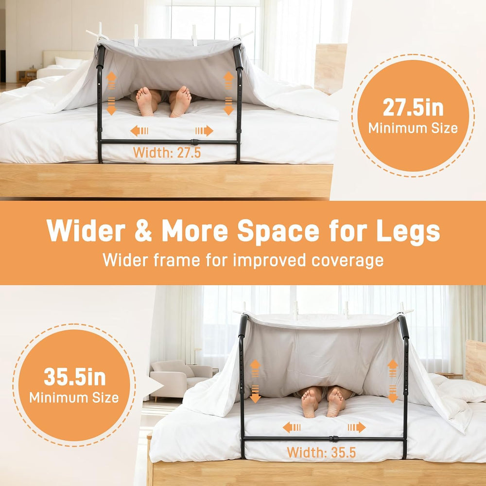 Blanket Lifter for Feet Under Mattress with 4 Clips–Extra-wide Foot Tent Keep...