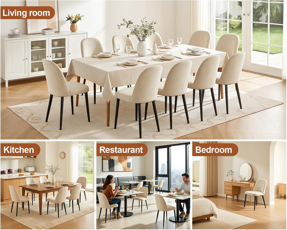Upholstered Dining Chairs Set of 4, Chenille Fabric Modern Dining Room Chairs...