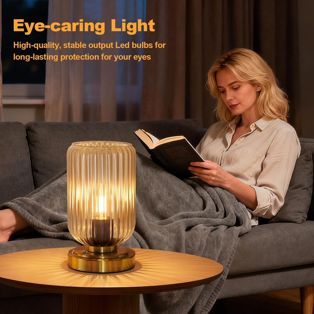 Cordless Table Lamp for Bedroom, Touch Stepless Dimmable, Modern