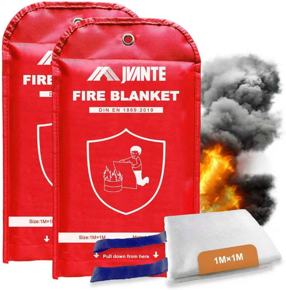 Emergency Fire Blanket-2 Pack for Home and Kitchen - 40"x40" Fiberg...