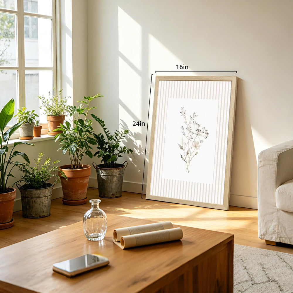 Msziryn Vintage Wildflower Wall Art Set of 2, Neutral Flower Botanical Poster...