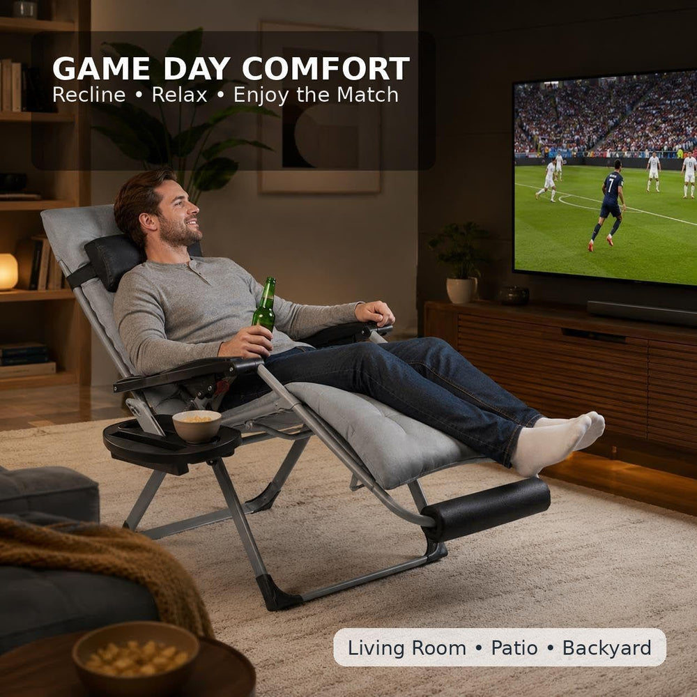 Yaheetech Zero Gravity Chair, Folding Reclining Lounge Recliner with Removabl...