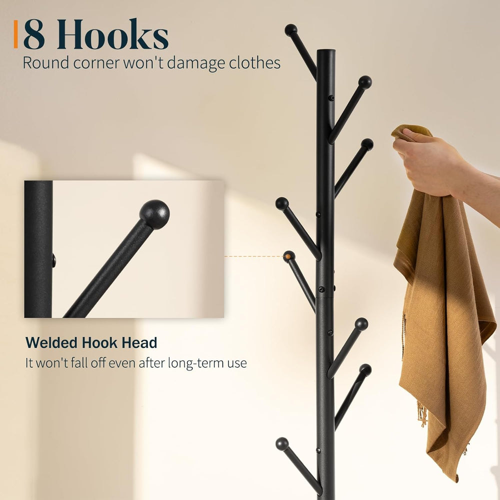 Yoobure Coat Rack Freestanding with Natural Marble Base - Coat Tree with 8 Ho...