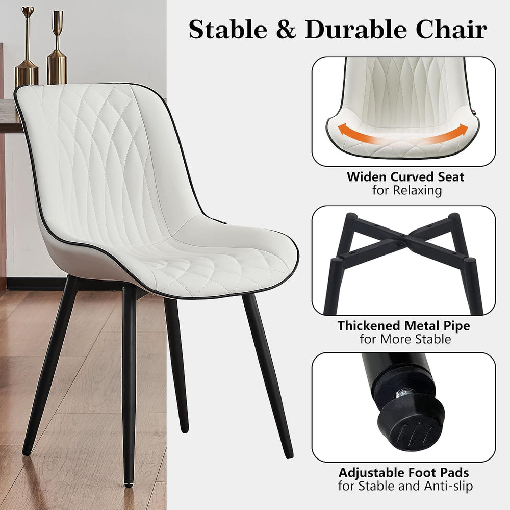 Rowill Dining Chairs Set of 2 Modern Faux Leather Kitchen Chairs with Thicken...