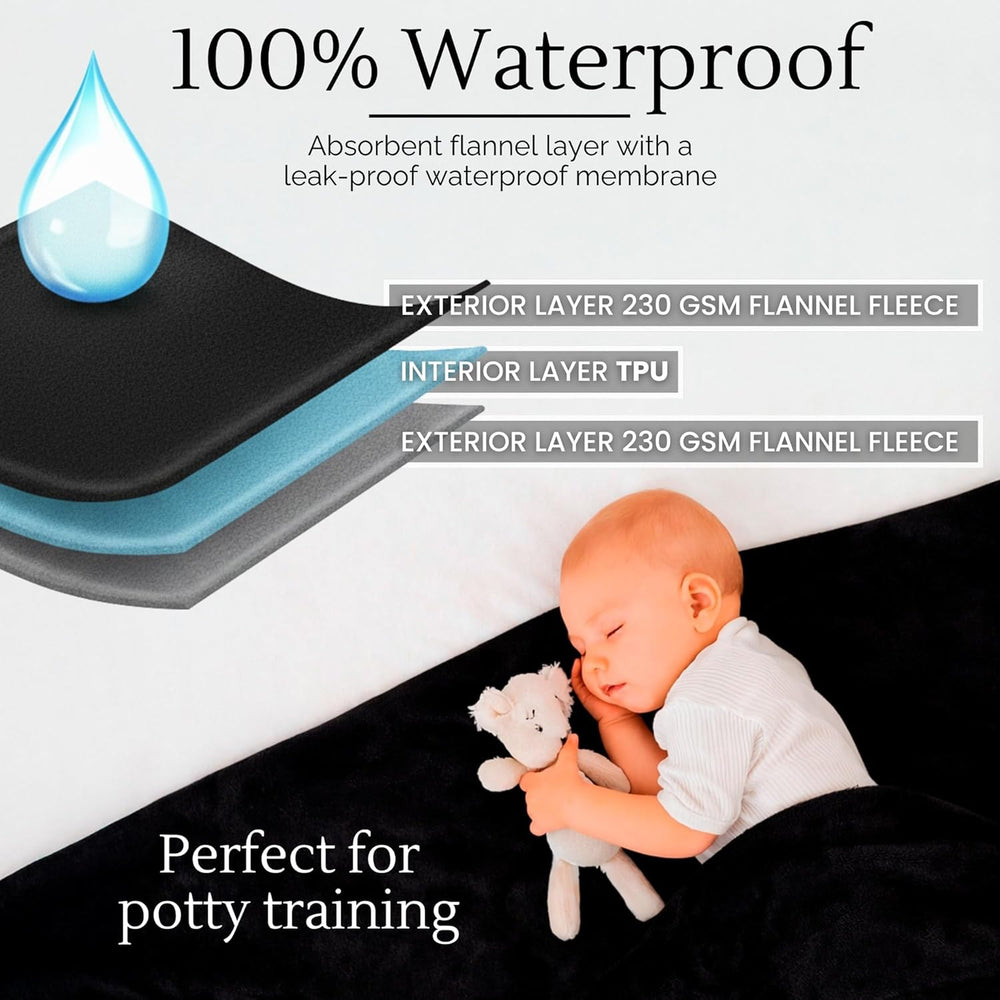 Waterproof Blanket for Bed King Size (82"x 82") Soft Reversible Plu...